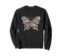 Santa Cruz Butterfly - California Beach City Name Word Art Sweatshirt