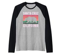Santa Cruz California Beach Forest Norcal Northern Cali Bear Raglan Baseball Tee