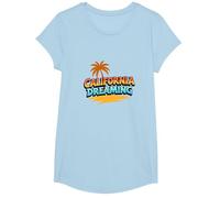 Santa Cruz California Dreaming Men's Surf Beach Graphic T-Shirt, Girls, Baby Blue, Large