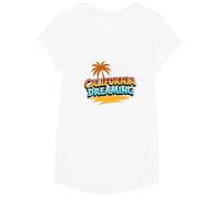 Santa Cruz California Dreaming Men's Surf Beach Graphic T-Shirt, Girls, White, Large
