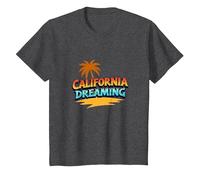 Santa Cruz California Dreaming Men's Surf Beach Graphic T-Shirt, Kids, Dark Heather Grey, 10 Years