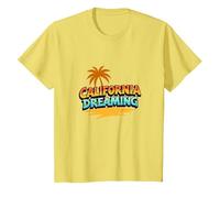 Santa Cruz California Dreaming Men's Surf Beach Graphic T-Shirt, Kids, Lemon, 8 Years
