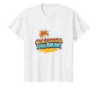 Santa Cruz California Dreaming Men's Surf Beach Graphic T-Shirt, Kids, White, 10 Years