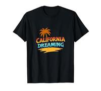 Santa Cruz California Dreaming Men's Surf Beach Graphic T-Shirt, Men, Black, S
