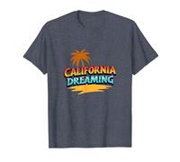 Santa Cruz California Dreaming Men's Surf Beach Graphic T-Shirt, Men, Heather Blue, 5XL