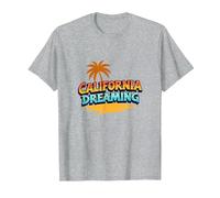 Santa Cruz California Dreaming Men's Surf Beach Graphic T-Shirt, Men, Heather Grey, XXL