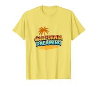 Santa Cruz California Dreaming Men's Surf Beach Graphic T-Shirt, Men, Lemon, 3XL