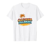 Santa Cruz California Dreaming Men's Surf Beach Graphic T-Shirt, Men, White, 3XL
