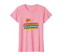 Santa Cruz California Dreaming Men's Surf Beach Graphic T-Shirt, Women, Pink, M