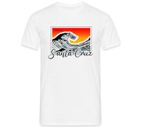 Santa Cruz California - Great Wave Retro Design - Surf & Beach Lifestyle on the West Coast Men's T-Shirt, White, XXL