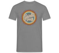 Santa Cruz California - Retro Circle Design with Vintage Colours - Surf & Beach Lifestyle on the West Coast Men's T-Shirt, gray, 3XL