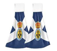 Santa Cruz de Tenerife Flag Personalized Fall Hanging Dish Hand Towels Bathroom Tie Towels Soft Absorbent Cute Kitchen Hand Towels Set of 2, 18.2 x 14 Inch