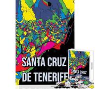 Santa Cruz De Tenerife Map 1000 Piece Jigsaw Puzzles- Gifts for Women Men Analysis And Logic Home Decoration Toys for And from 14 Years And over size 38x26cm