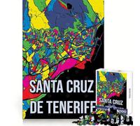 Santa Cruz De Tenerife Map 1000-piece Puzzle for Teenagers Brain Teasing Cozy Downtime Solid Lock Creative Gift size 50x75cm
