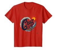 Santa Cruz Life Surf Wave Sun Graphic for Men T-Shirt, Kids, Red, 2 Years