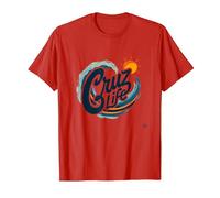 Santa Cruz Life Surf Wave Sun Graphic for Men T-Shirt, Men, Red, M