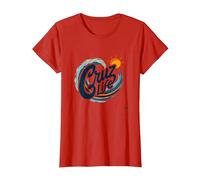 Santa Cruz Life Surf Wave Sun Graphic for Men T-Shirt, Women, Red, L