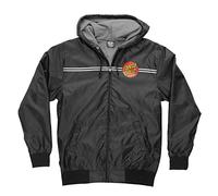 SANTA CRUZ Men's Hooded Windbreaker Jacket Classic Dot Skate Jacket, Black, S