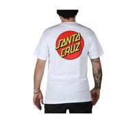 SANTA CRUZ Men's S/S T-Shirt Classic Dot Skate T-Shirt, White, Medium