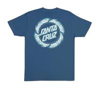 SANTA CRUZ Men's S/S T-Shirt Flame Ringed Dot Skate T-Shirt, Blue Dusk, Large