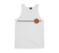 SANTA CRUZ Men's Tank Top Classic Dot Skate Tank Top, White, XL