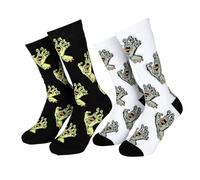 Santa Cruz Multi Hand 2 Pack Socks - White/Black - UK 8-11