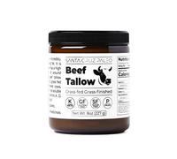 Santa Cruz Paleo Beef Tallow for Cooking, 100% Grass Fed and Finished, Gluten Free, Keto, Sugar Free, Paleo, With Vitamin D, E, K, B1, A, Fatty Acids, 8 Oz