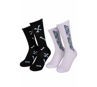 Santa Cruz - Salba Bones Pack Of 2 Black/White - Socks - black - EU 42-45 - 80% Cotton, 18% Polyester, 2% Elastane EU 42-45