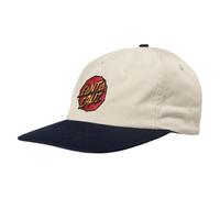 Santa Cruz Scratched Dot Cap Calico Beige Cobalt Blue Contrast Flat Peak Snapback Hat