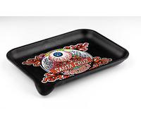 Santa Cruz Shredder Flying Eyeball Black Tray- Smooth Rounded Edges, Spout for Easy Filling - Durable Design for Effortless Rolling Experience - Small