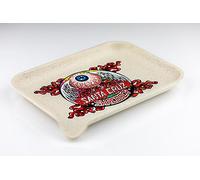 Santa Cruz Shredder Flying Eyeball White Tray- Smooth Rounded Edges, Spout for Easy Filling - Durable Design for Effortless Rolling Experience - Small