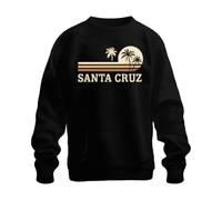 Santa Cruz Surfing California Beach Palm Trees Vintage Retro Sun Unisex Sweatshirt Pullover