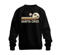 Santa Cruz Surfing California Beach Palm Trees Vintage Retro Sun Unisex Sweatshirt Pullover, black, XL