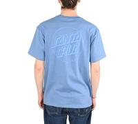 Santa Cruz Tonal Opus Dot Stripe S/S T-Shirt - Azure Blue