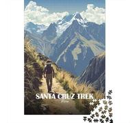 Santa Cruz Trek Peru Poster Art 1000 Piece Jigsaw Puzzle, Global Monument Landscape, Interlocking Paper Pieces, for Puzzle Lovers, Gift Idea, 70x50cm/1000pcs