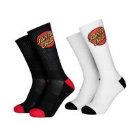 Santa Cruz Youth Classic Dot 2 Pack Socks - White/Black