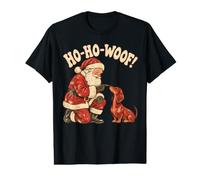 Santa Dachshund Vintage X-Mas Dog Ho Ho Woof Value Graphic T-Shirt