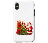 Santa Decorating Tree With Horse Case for iPhone X/XS
