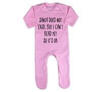 Santa Doesn't Exist but I Can't Read Yet Baby Romper Jumpsuit with feet, 3-6 Months, Pastel Pink