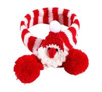 Santa Dog Bandana Holiday and Christmas Accessories for Pet Collar Bib Scarf Simple to Put On Warm and Cozy Gift Knitted Christmas Scarf