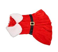 Santa Dog Christmas Dress Cool Feeling Warm Wearing Pet Winter Clothes for Chihuahuas Pomeranians Cats Gold Velvet Imitation Rabbit Fur Fabric (M)