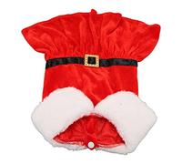 Santa Dog Christmas Dress Cool Feeling Warm Wearing Pet Winter Clothes for Chihuahuas Pomeranians Cats Gold Velvet Imitation Rabbit Fur Fabric (L)