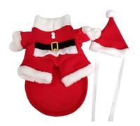 Santa Dog Costume, Cute Santa Dog Christmas Outfit with Hat, Funny Pet Costumes for Dress up Cosplay Party, within 8lbs Clothes Costume Hat Pet Supplies
