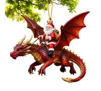 Santa Dragon Riders Ornament 2D Santa Claus Riding Acrylic Collection