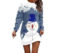 Santa Dress For Women, Women'S Christmas Snowflakes Xmas Long Black Skirt Mini Dress Long Dresses For Women UK Christmas Costume Womens Santa Costume