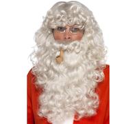 Mens Santa Dress Up Kit Classic Festive Fancy Dress Beard Wig Accessories