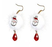 Santa Earrings Dangle Earrings Red Alloy Christmas Party Jewelry | Christmas-themed Santa Claus Shape, Smooth Surface without Fading, Creative Chic Bling Style for Night