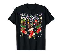 Santa ELF Reindeer Irish Setter In Christmas Socks T-Shirt