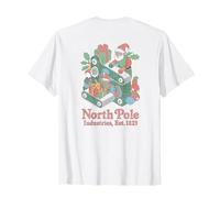 Santa Elves Workshop Christmas Holiday Retro 80s Art T-Shirt