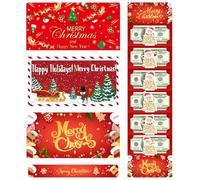 Santa Envelopes - Christmas Cash Holders with Six Slots for Kids Party | Festive Themed Supplies, Premium Paper Stock, Simple Fold Closure, Gift Giving Solution for Youth